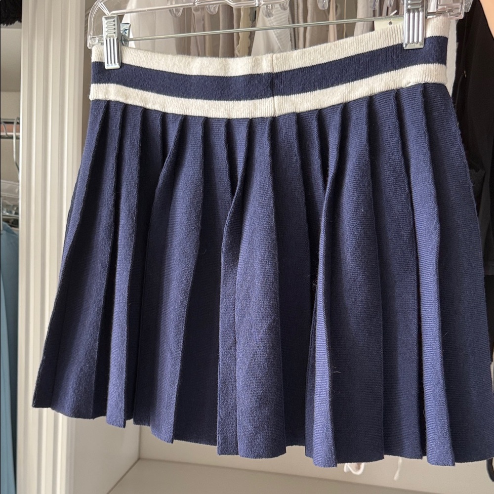 Aerie Navy and Cream A-Line Skirt